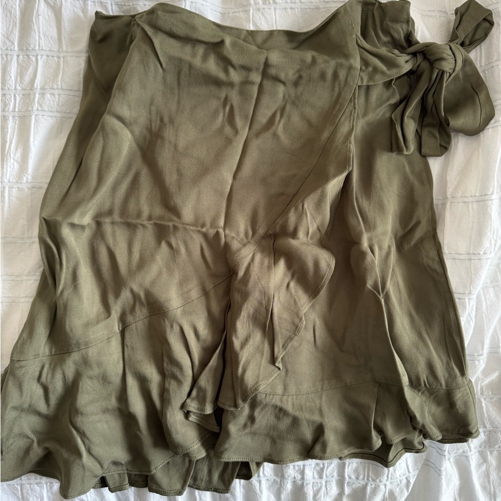 Olive Green Wrap Skirt